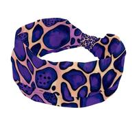 RODAILYCAY Fasce per capelli leopardate viola da donna, fasce larghe elasticizzate, alla moda, turbante per la testa, fascia per il sudore per yoga, allenamento, accessori per capelli