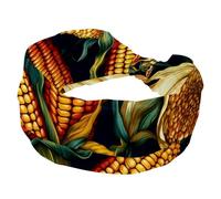 RODAILYCAY Fasce per capelli per donne e ragazze, fascia elastica per capelli, con scritta "Happy Thanksgiving Corn No Slip", fascia larga intrecciata, accessori per capelli