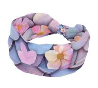 RODAILYCAY Fascia elastica per capelli da donna, motivo squame di sirena con fiore, per yoga, allenamento, sport, turbante con nodo attorcigliato, fascia larga per capelli per ragazze e donne