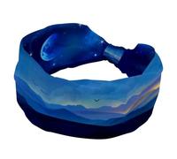 RODAILYCAY Fascia larga da donna, assorbe il sudore, fascia per capelli sportiva, con stelle, cielo stellato, montagne, luna, elastica, morbida, accessorio per capelli da yoga, accessorio per capelli