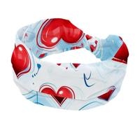 RODAILYCAY Fascia larga da donna, elastica e morbida, assorbe il sudore, fascia per capelli sportiva con cuore, accessorio per capelli alla moda