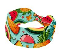 RODAILYCAY Fascia larga elastica da donna, fascia per capelli annodata, anguria ananas, vintage, per uso quotidiano, yoga, allenamento