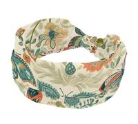 RODAILYCAY Fascia larga retrò farfalla con motivo foglia fascia elastica copricapo Twist Head Wrap Turbante fascia accessori per capelli per le donne