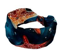 RODAILYCAY Fascia per capelli da donna, larga fascia per capelli annodata a forma di stella marina, antiscivolo, morbida fascia elastica per la testa a turbante per ragazza