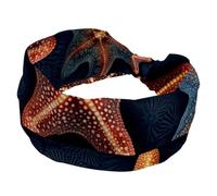 RODAILYCAY Fascia per capelli da donna, larga fascia per capelli annodata a forma di stella marina, antiscivolo, morbida fascia elastica per la testa a turbante per ragazza