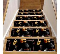 RODAILYCAY Gradini per scale in legno, confezione da 15 tappetini antiscivolo per scale, pianoforte, sassofono, violino, chitarra, per interni, gradini per scale, per bambini, anziani e animali