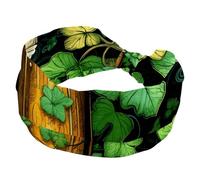 RODAILYCAY Happy St Patrick's Day Fasce per capelli a forma di quadrifoglio per le donne per allenamento Twist annodate fasce elastiche per capelli antiscivolo yoga sport turbante copricapo
