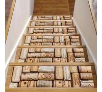 RODAILYCAY Kane - Tappetino antiscivolo per scale, motivo paese straniero, 15 pezzi, 20,3 x 76,2 cm, per gradini in legno per interni, per bambini, anziani e animali domestici