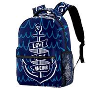 RODAILYCAY Love Is the Anchor, zaino da viaggio per computer portatile, zaino per scuola superiore, grande borsa per libri, zaino carino per uomo e donna, Multicolore 1., 29.4x20x40cm/11.5x8x16 in