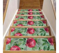 RODAILYCAY Melograno - 15 tappetini per scale, 20,3 x 76,2 cm, per gradini in legno per interni, antiscivolo, superficie in poliestere TPE