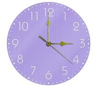RODAILYCAY Orologio da parete in acrilico, 25,4 cm, modello lilla, silenzioso, senza ticchettio, rotondo, per corridoio, camera da letto, soggiorno, cucina, casa, scuola, ufficio, funzionamento a