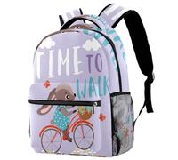 RODAILYCAY Rabbit Ride a Bicycle Travel Laptop Backpack, High School Backpack, Large Bookbag, Cute Backpack for Men Women, Multicolore 1., 29.4x20x40cm/11.5x8x16 in, Casual