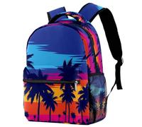RODAILYCAY Rabbit Ride a Bicycle Travel Laptop Backpack, High School Backpack, Large Bookbag, Cute Backpack for Men Women, Multicolore 3, 29.4x20x40cm/11.5x8x16 in, Casual
