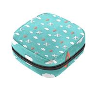 RODAILYCAY Sacchetti di stoccaggio del tovagliolo sanitario per le donne, borsa mestruale di grande capacità, viaggi aerei nuvole posizione blu borse mestruali borse mestruali borse porta tamponi