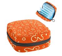 RODAILYCAY Sacchetti per assorbenti igienici da donna, borsa mestruale di grande capacità, borsa per assorbenti mestruali, elementi natalizi arancioni, caramelle di pan di zenzero, borse mestruali,