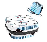 RODAILYCAY Sacchetti per assorbenti igienici da donna, borsa per assorbenti mestruali di grande capacità, borse per il periodo mestruale estivo a righe per nuoto, borse per il periodo mestruale, borsa