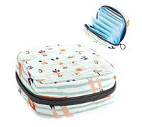 RODAILYCAY Sacchetti per assorbenti igienici da donna, borsa per assorbenti mestruali di grande capacità, borse per il periodo mestruale estivo a righe per nuoto, borse per il periodo mestruale, borsa