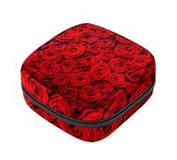 RODAILYCAY Sacchetti per assorbenti igienici da donna, grande capacità, borsa per assorbenti mestruali, bella rosa rossa, borse mestruali con motivo di rose rosse, borsa porta tamponi