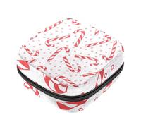 RODAILYCAY Sacchetti per assorbenti igienici da donna, grande capacità, borsa per assorbenti mestruali, ombrelli natalizi con motivo a caramelle, borse mestruali, borsa porta tamponi