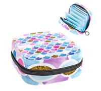 RODAILYCAY Sacchetti per assorbenti igienici da donna, grande capacità, borsa per assorbenti mestruali, scaglie di pesce sirena colorate, borse mestruali per tamponi