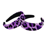 RODAILYCAY Set di 2 fasce larghe per capelli con motivo leopardato, per capelli, imbottite, spesse, elastiche, carine, per avvolgere la testa