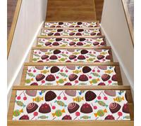 RODAILYCAY Sweets - Confezione da 15 tappetini per scale, 20,3 x 76,2 cm, per gradini in legno, antiscivolo, senza residui, per bambini, anziani e cani