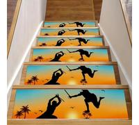 RODAILYCAY Sword Fight Beach - 15 gradini per scale, 20,3 x 76,2 cm, per gradini in legno, antiscivolo, senza residui, per bambini, anziani e cani