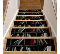 RODAILYCAY Tappeto antiscivolo per scale, 15 pezzi, per libreria, lettura, conoscenza, scala, gradini in legno, gradini per scale, supporto in TPE