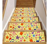 RODAILYCAY Tappeto antiscivolo per scale, 20,3 x 76,2 cm, note musicali, 15 pezzi, tappeto di sicurezza autoadesivo per scale per interni, per bambini, anziani e animali domestici