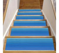 RODAILYCAY Tappeto antiscivolo per scale in legno, motivo a linee ombre, per interni, lavabile in lavatrice, per bambini, anziani e animali domestici, confezione da 15