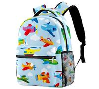 RODAILYCAY Zaino da scuola con coccodrillo, zaino per bambini, impermeabile, casual, per libri, computer portatile, per uomo e donna, Multicolore 2., 29.4x20x40cm/11.5x8x16 in, Casual