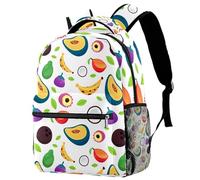RODAILYCAY Zaino da viaggio per computer portatile con frutti tropicali, zaino per scuola superiore, grande borsa per libri, zaino carino per uomo e donna, Multicolore 1., 29.4x20x40cm/11.5x8x16 in