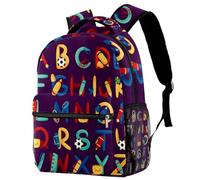 RODAILYCAY Zaino da viaggio per computer portatile con lettere dell'alfabeto, per scuola superiore, grande, grazioso zaino per uomo e donna, Multicolore 1., 29.4x20x40cm/11.5x8x16 in, Casual