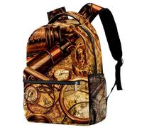 RODAILYCAY Zaino da viaggio per computer portatile con mappa dei pirati e bussola, zaino per scuola superiore, zaino grande per libri carino per uomo donna, Multicolore 1., 29.4x20x40cm/11.5x8x16 in