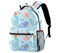RODAILYCAY Zaino da viaggio per computer portatile con scritta "Cute Cartoon Group", per scuola superiore e universitaria, grazioso zaino per uomini e donne, Multicolore 1., 29.4x20x40cm/11.5x8x16 in