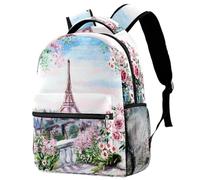 RODAILYCAY Zaino da viaggio per computer portatile con Torre Eiffel di Parigi, zaino per scuola superiore, grande borsa per libri, zaino carino per uomo e donna, Multicolore 1., 29.4x20x40cm/11.5x8x16