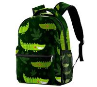 RODAILYCAY Zaino da viaggio per computer portatile, motivo: coccodrillo, colore verde, per università e scuola superiore, zaino carino per uomo e donna, Multicolore 1., 29.4x20x40cm/11.5x8x16 in