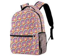 RODAILYCAY Zaino da viaggio rosso con cuori geometrici 3D per computer portatile universitario scuola superiore zaino per libri carino zaino da donna, Multicolore 9, 29.4x20x40cm/11.5x8x16 in, Casual