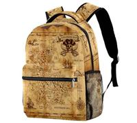 RODAILYCAY Zaino per la scuola con mappa del tesoro, zaino per bambini, impermeabile, casual, per libri, computer portatile, per uomo e donna, Multicolore 1., 29.4x20x40cm/11.5x8x16 in, Casual