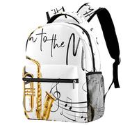 RODAILYCAY Zaino per la scuola per bambini, con pianoforte, violino, sassofono, stile casual, per libri, computer portatile, per uomo e donna, Multicolore 1., 29.4x20x40cm/11.5x8x16 in, Casual
