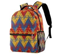 RODAILYCAY Zaino scolastico per uomini e donne, azteco sudamericano zig zag rosso blu giallo borsa da viaggio per computer portatile, zaino leggero per università, zaino casual