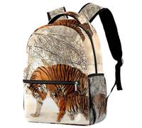 RODAILYCAY Zaino scolastico per uomini e donne, bella tigre che cammina sulla neve, borsa per computer portatile, leggera borsa per computer portatile, zaino casual per libri