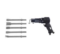 Rodcraft RC5120 - Set di Attrezzi per Martello scalpello ad Aria compressa RC5100 per Metallo, Hex 11 mm, 6 J, 3000 battiti/Minuto, con 5 scalpelli e Valigetta