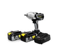 Rodcraft RC9077K4 - Avvitatore a percussione a batteria eBeast, quadrato 1/2", coppia di rilascio max. 1500 Nm, luce LED, set con 2 batterie da 4 Ah + caricatore + custodia in tessuto