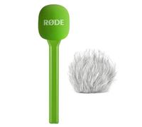 Rode Interview GO - Adattatore manuale per moduli di trasmissione wireless, colore: Verde con protezione antivento Keepdrum