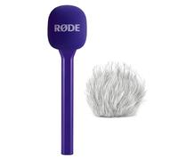 Rode Interview GO - Adattatore manuale per moduli di trasmissione wireless, viola con protezione antivento Keepdrum