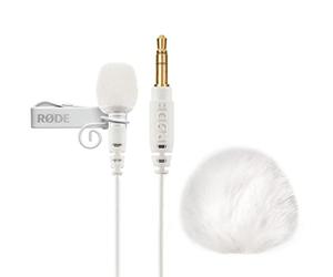 Rode Lavalier GO - Microfono Lavalier con protezione antivento Keepdrum WS05, colore: Bianco