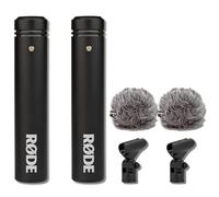 Rode M5 Coppia di microfoni a condensatore a diaframma piccolo abbinati con 2 parabrezza WS8 Deluxe - Coppia di microfoni stereo auto-rumore da 19 dB-A per overhead di batteria, coro, chitarra