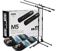 Rode M5 MP - Coppia di microfono a condensatore stereo + 2 treppiedi keepdrum + 2 cavi