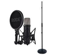 Rode NT1 5th Gen - Microfono da studio con supporto per microfono dritto, colore: Nero